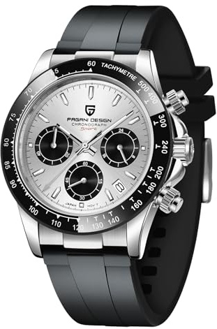 Pagani Design Herrenuhr VK63 Uhrwerk Daytona Chronograph Herren Hommage Quarz Uhr Keramik Lünette Edelstahl Sport Gummiband wasserdichte Taucheruhren Herren
