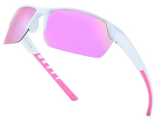 LVIOE Sportbrille für Damen, Polarisiert mit Wrap-Around-Design | UV400 Schutz für Laufen, Radfahren, Wandern