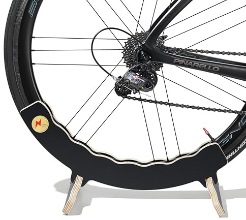 RIDENOW - Soporte para Bicicletas de Madera Compacto Compatible con Carretera, Gravel y MTB. Robusto y Duradero, Ahorra Espacio, Variedad de Colores Seguro y Elegante para el Hogar (Wengue)