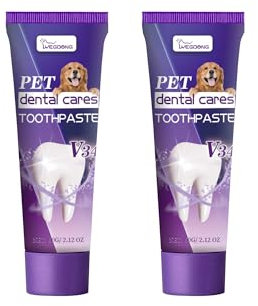 Hundezahnpasta 60g, Zahnpasta Für Hunde Katzen gegen Zahnstein & Mundgeruch für Zahnreinigung Pet Toothpaste - Hunde Zahnpflege (2PCS,60G)