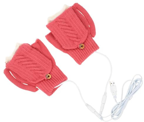 Sosoport Heizhandschuhe Beheizbar USB Für Damen Herren Winter Skifahren Thermohandschuhe Winddicht Warm Tragbar