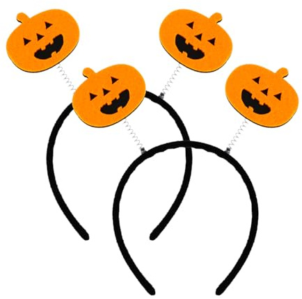 WLLHYF 2 Stück Halloween-Kürbis-Stirnbänder Stirnband, für Party Kostüm | Kürbis Kostüm Haarschmuck, Haar-Accessoires für Frauen, und Erwachsene, Halloween Dekorationen, Haarreif Zubehör