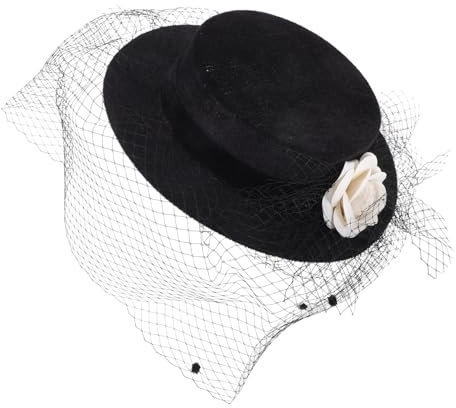 WATIIFUFU Damen Kirchenhut Mit Netzverzierung Eleganter Sonnenhut Für Hochzeiten Und Besondere Anlässe Bequemer Fascinator Für Fotoshootings Und Feiern