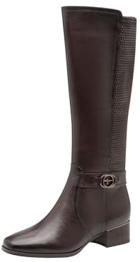 TAMARIS dam komfort lång boot heel knähöga stövlar, espresso, 40 EU, espresso, 40 EU
