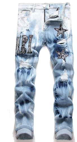 Kdtoll Vaqueros Hombre Slim Fit Rasgados - Pantalones Vaqueros Elásticos Y2K Streetwear, Ajuste Ceñido y Diseño Versátil para un Estilo Moderno