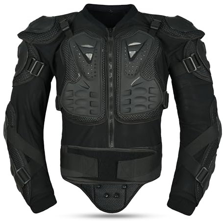 Leatherick Motorrad-Schutzjacke – Ganzkörperpanzer-Brustschutz für Männer und Frauen, Schutz für Dirtbike, ATV, Motocross und Offroad-Sicherheitsausrüstung & Reiten (Dreibettzimmer Extragroß)