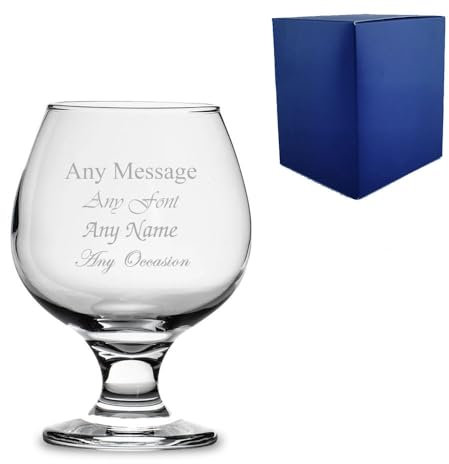 Personalised Engraved 390ml Brandy Cognac Snifter Glass with Gift Box | Custom Brandy Glasses, Birthday Gifts for Men, Groomsmen Gifts, Best Man Present