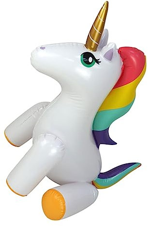 VANZACK Arroseur Eau Licorne Gonflable pour Jardin Extérieur Jouet Été Robuste PVC Épais Design Adorable pour Garçon Fille pour Fête Et Détente Estivale