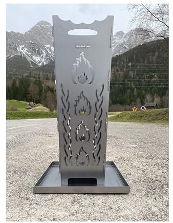 FireDesire Feuerkorb 80cm + Ascheschale ohne Grillplatte, Feuertonne, Feuerschale, Terassenofen, Grilltonne, Stahlkorb, Ofen