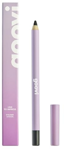GOOVI Line To Impress Eye Pencil – Eyeliner e penna Kajal altamente pigmentato, finitura lucida, lunga durata, marrone, 1,2 g