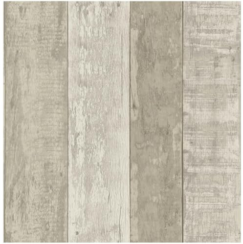 Rustic Wood Stripe Natural Wallpaper - Contemporary Versatile Sophisticated Plank Panel - 10.05m x 53cm Roll - Feature Statement Wall - Dining Room Living Bedroom Kids Room - Modern Paste The Paper