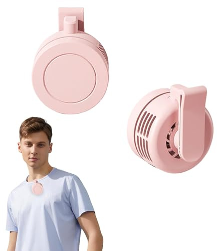 JOPWUE Kleiner Ventilator mit Clip, tragbar, leise, elektrische Mini-Ventilatoren ohne Flügel, tragbare Freisprechventilatoren mit 3 Geschwindigkeiten, USB-Ladeventilator, Clip, persönliche