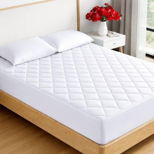 Elite Essentials King Size Mattress Protector – Extra Deep 30cm Fitted Skirt, Breathable & Anti-Allergy Mattress Cover for Ultimate Comfort (150x200cm)