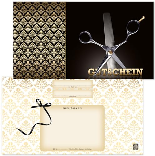 GESCHENKGUTSCHEINcom - 50 Gutscheinkarten für Friseure Friseursalons hairstyling Kunden - Friseurgutschein - Gutschein-Vordruck blanko K1254-0-50