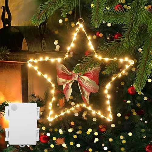 Kaleora LED Stern Weihnachtsfenster, Weihnachtsstern Fenster Batteriebetrieben mit Timer, 45 LED Warmweiß Fenster Lichter für Weihnachtsdeko Garten Party Indoor Outdoor Deko