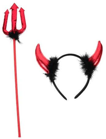 ERINGOGO Corna Diavolo Rosse e Nera per Halloween Cerchietto Costume Leggero e in Materiale Skin Friendly Accessorio per Feste Cosplay e Serate Mascherate
