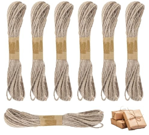SHUOHONG 140M Cuerda de Yute Natural, 2 mm Cuerda Yute, Decorativa Cuerda de Jardinería Yute para Tejer Crochet, Multifuncionales para Embalaje, Floristería, DIY, Manualidades, Jute Yarn, Plantas