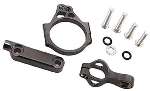 Jodriva Fiber Carbon Stabilizer Motorcycle, 1000 2012-2016, Dämpare Mount Bracket Support Kit Motorcykelstyrenhet(BLACK 4)