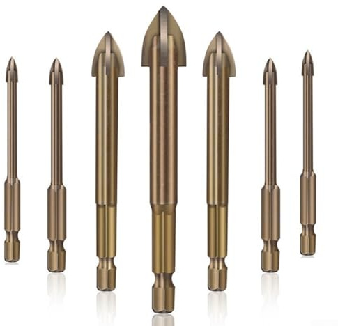 1 pezzo efficiente strumento di perforazione multifunzionale croce lega trapano bit 3-12 mm, triangolo per piastrelle in ceramica, marmo, piastra di ferro sottile, specchi e vetro (3 mm)
