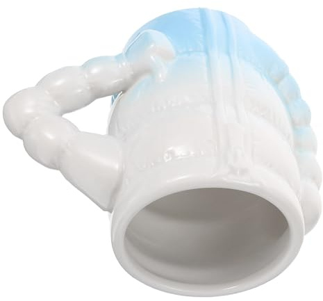 UKCOCO Bol à Raser en Céramique Bleu Amusant, Bol Réutilisable pour Hommes, Tasse à Raser Ménager pour Mousse Rapide, Accessoire de Rasage Pratique pour Soins Personnels, Usage
