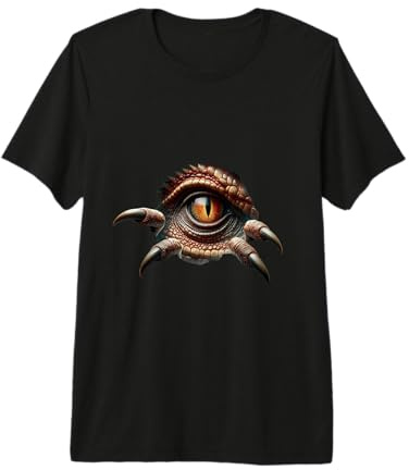 Dino Dinosaur Eye Claws Tear Peephole Torn Open Premium T-Shirt