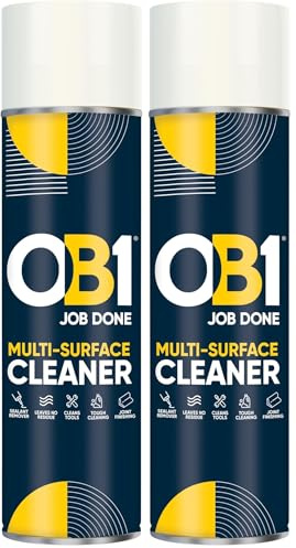 OB1 Multi Surface Cleaner Spray - Clear - Sealant, Adhesive & Glue Remover - Removes Sticker Residue - Fast Acting Degreaser - 500ml (Pack of 2)