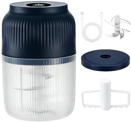 Picadora de Ajo Eléctrica Recargable por USB, 350 mililitros, Inalámbrica,