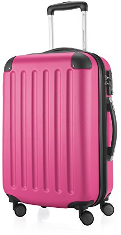 Hauptstadtkoffer Spree - Handgepäck Trolley + digitaler Koffer-Tag mit QR-Code, Koffer mit Erweiterung, Bordkoffer mit 4 Rollen, TSA, 55 cm, 42 L, Gelb