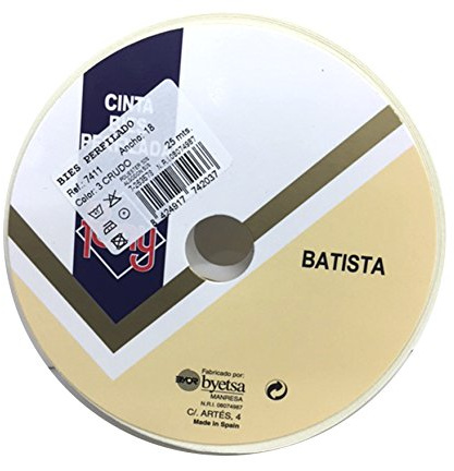 Cinta al bies de color marfil (25 metros)