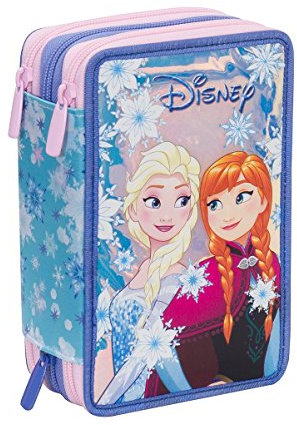 Seven Federmäppchen für die Schule Disney – Frozen Magic Star – 3 Fächer – Filzstifte Radiergummi etc. 3 Reißverschlüsse – Neuheit
