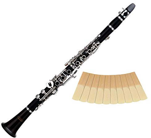 Classic Cantabile CL-20 Bb-Klarinette 2.5 Reed Set - Bb-Stimmung - Deutsche-Griffweise - Echtholz - Spar-Set inkl. 10 Stück Klarinetten-Blätter, Stärke 2.5