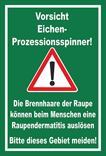 Melis-Folienwerkstatt Schild Eichen-Prozessionsspinner - 60x40cm - Bohrlöcher - 3mm Aluverbund – 20 VAR S00359-121-E