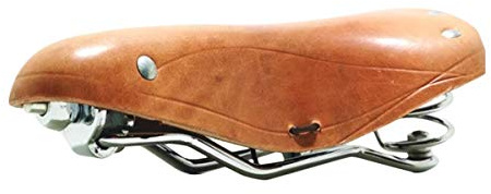 TentHome Vintage Fahrradsattel Touren-City-Sattel Bequem Komfort Leder Fahrradsitz mit Federn Nieten für Damen Herren