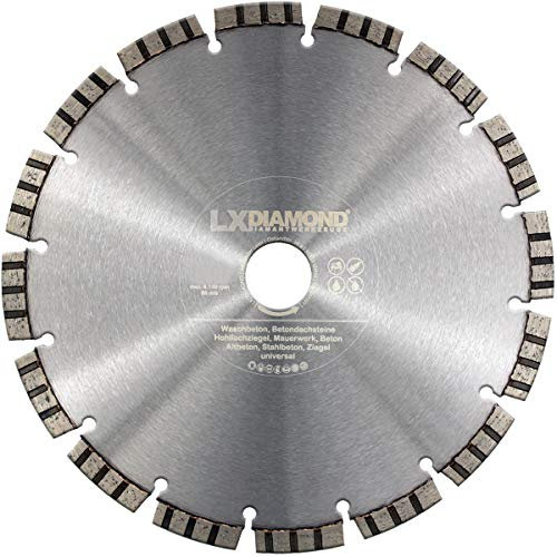 LXDIAMOND Diamant-Trennscheibe 230mm x 25,4mm Premium Laser Diamantscheibe Betonscheibe für Stein Beton Stahlbeton Universal passend für Steinsäge Trennschleifer Motorflex Fugenschneider 230 mm