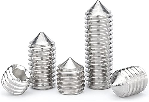 ANSIEDIO M6 Madenschrauben Inbusschrauben Innensechskant Gewindestifte aus Edelstahl, Kegelspitzen,M6×12mm,20 Stück