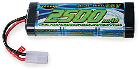 Carson 500608222 7,2V/2500mAh NiMH Race batteria TAM - ricaricabile, con connettore Tamiya, pacco batterie per auto RC, batteria di ricambio veicolo telecomandato, alta qualità, modellismo