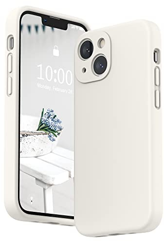 SURPHY Compatible with iPhone 13 mini Case, Liquid Silicone Shockproof | with Screen Protector, Protection for Each Lens, Thickened Rubber Cover for iPhone 13 mini 5.4, White