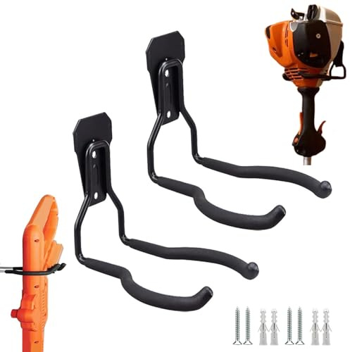 2Pcs Power edgers Hanger, Edger Trimmer Hanger wall Mount, Edger Trimmer Wall Mount, String Trimmer Hanger, Edger Trimmer Hanger, Edger Wall Mount, for Garage Tool Organizers and Storage, No Edgers