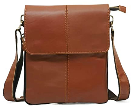 FANDARE Umhängetasche Herren Leder Handy Schultertasche Herrentasche zum Umhängen Wasserdicht Messenger-Bags für Reise Schule Hochschule Arbeit Outdoor Erweiterbar Schulranzen
