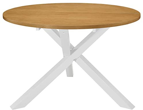 Makastle Rund Esstisch Küchentisch Esszimmertisch Speisetisch Tisch für Restaurant Küche Wohnzimmer, Beistelltisch, MDF Tischplatte, Weiß 120x75 cm