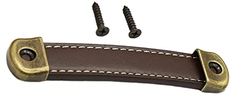 Milageto Asa de Equipaje de Cuero PU Incrustada, Correas de Repuesto, Accesorios de Viaje, Tiradores de Armario para Cajón, Muebles, Tocador, Caja, Maleta, Marrón