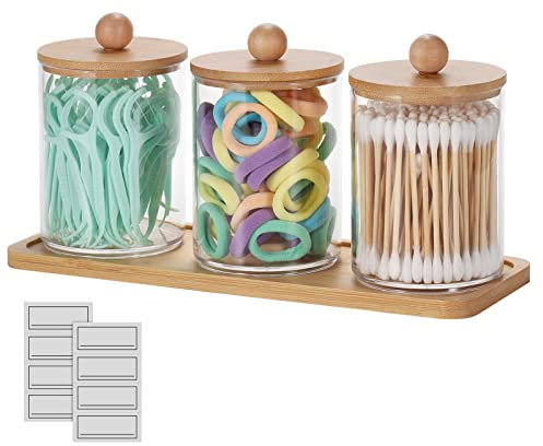 WACAR Wattepadspender Set, Acryl Wattepads Aufbewahrung Wattestäbchen Behälter Spender Wattestäbchen Behälter Pad Halter Bad Accessoire für Badezimmer, Aufbewahrung, Organizer