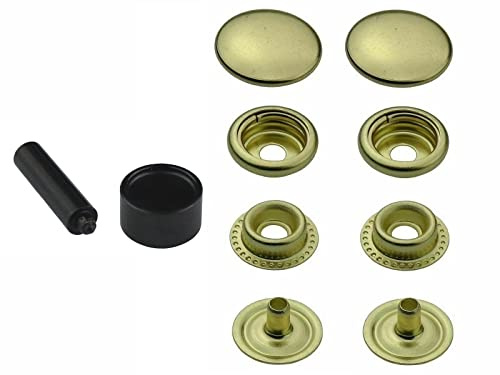 ISTA TOOLS Ringfeder Druckknöpfe, Metallknöpfe rostfrei und nickelfrei, 10 Stück, 12,5 mm, Edelstahl, Knopf, Silver
