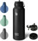 BOTTLE BOTTLE Insulated Water Bottle with Straw 1180ml(40oz) Sports Stainless Steel Water Bottles with Handle Lid Outdoors Drink Flask for Pills (black)