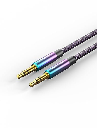 VENTION Cable Audio Jack 3.5 Macho Macho de 1,5 Metros, Cable AUX Trenzado de Nailon, HiFi Estéreo, Cable Auxiliar Compatible con Audio para Automóvil, Auriculares, Parlantes, Tabletas
