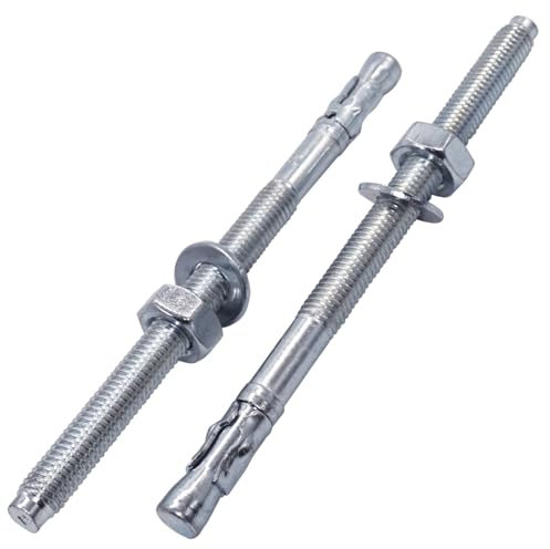 SKIR'CO Ancoraggi a cuneo zincati M10 x 160 mm, tasselli in metallo, bullone di ancoraggio, ancoraggio per muratura, ancoraggio per calcestruzzo, 4 pezzi