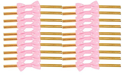 VILLCASE Back Und Süßigkeiten Bindeband 20 Stück Pink Drahtverschluss Verpackungsband Polyester Für Geschenkverpackung Und Backverpackung