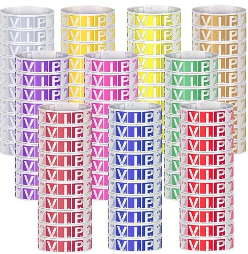 BetterJonny - Bandas de entrada VIP (1000 unidades, resistentes al agua, para eventos, bodas, 10 colores)
