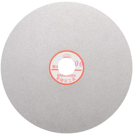 sourcing map Disco abrasivo diamantato, 200 mm, grana 400 da 2,5 cm, disco piatto per lucidatura, disco abrasivo per pietre preziose, piastrelle, porcellana, vetro, pietra, metallo