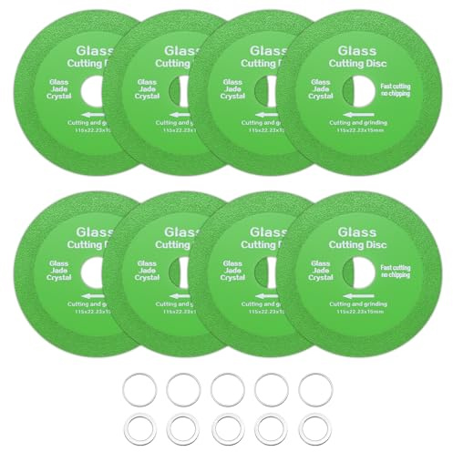 sourcing map Confezione da 8 dischi da taglio per vetro da 11,4 cm per smerigliatrice angolare da 7/8 pollici, disco diamantato ultra sottile per tagliare piastrelle di cristallo di giada e ceramica
